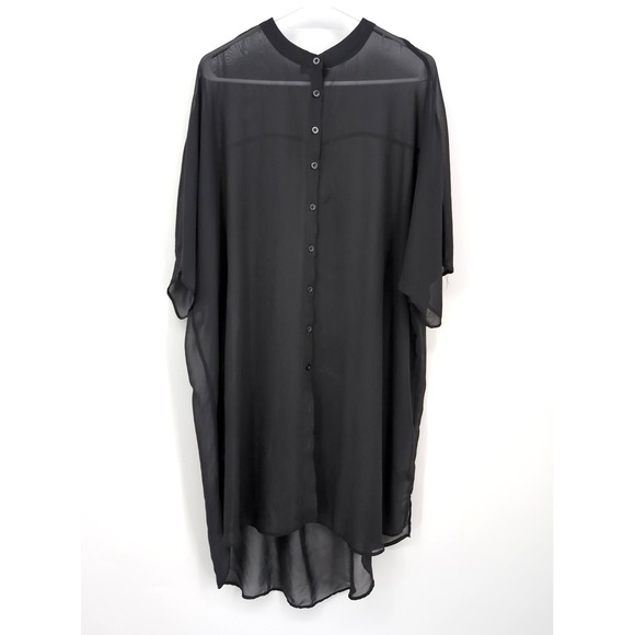 torrid Sweaters - Torrid Kimono Cardigan Black Sheer Button Up Women's Size 0